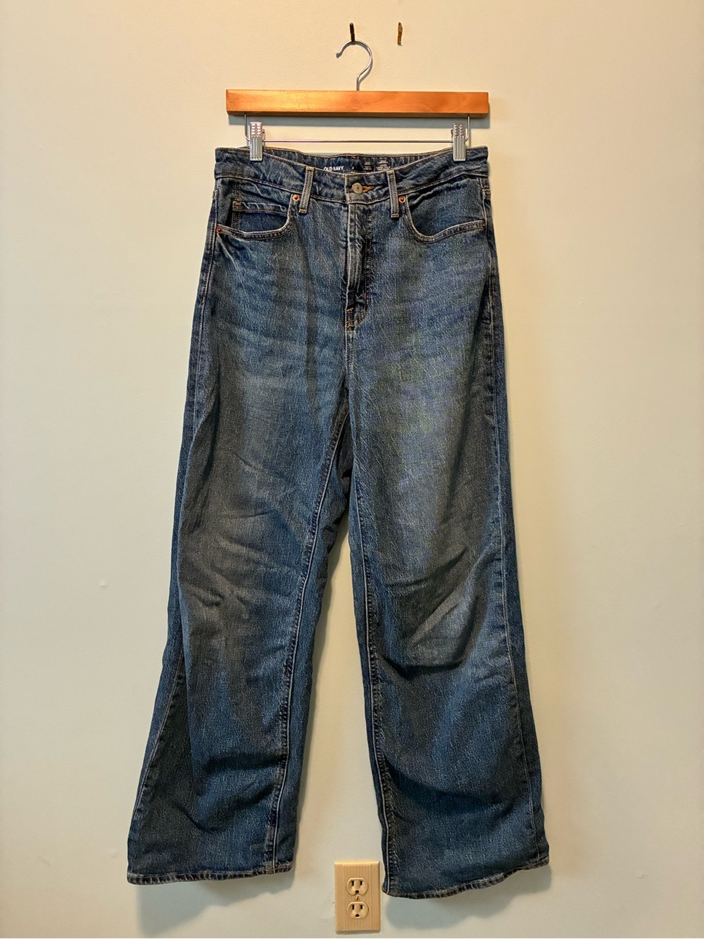 Old Navy Dark Blue high rise Wide-Leg Jeans